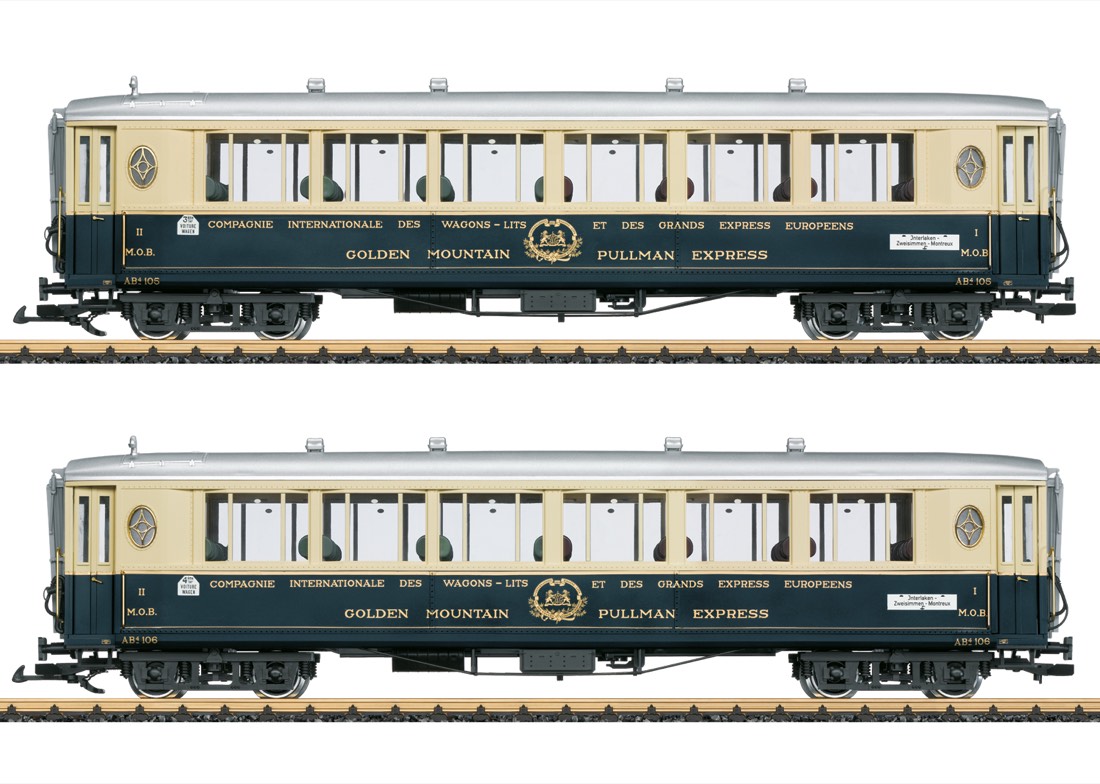 LGB 36661 : second coffret de deux voitures-salon Pullman Golden Mountain Express de la CIWL, époque II